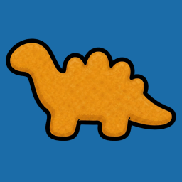 Nuggget app icon: a dinosaur-shaped chicken nugget